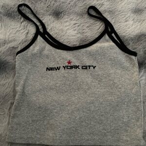 Brandy Melville Gray and Black Fitted Crop Camisole